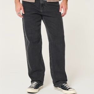 Hollister Men's Charcoal Relaxed Jeans